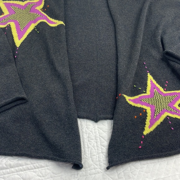 Zaket & Plover •M/L• Knit/Embroidered Star Cotton/Cashmere Blend Cardigan - Picture 8 of 10